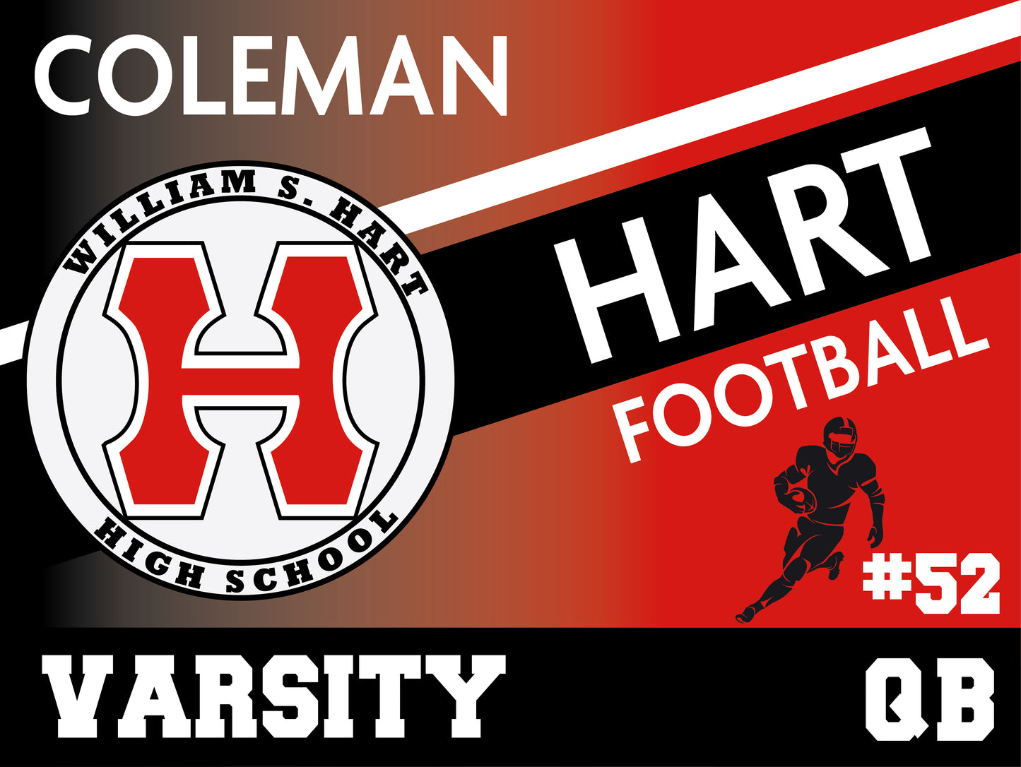 Personalized Hart High School Football Yard sign image 1