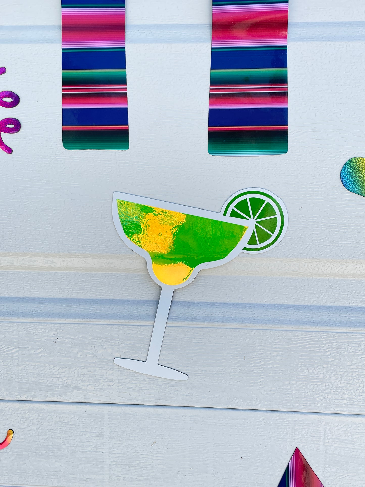 It's Fiesta Time Garage Door Magnets, Outdoor Decorations, Serape pattern decor image 1