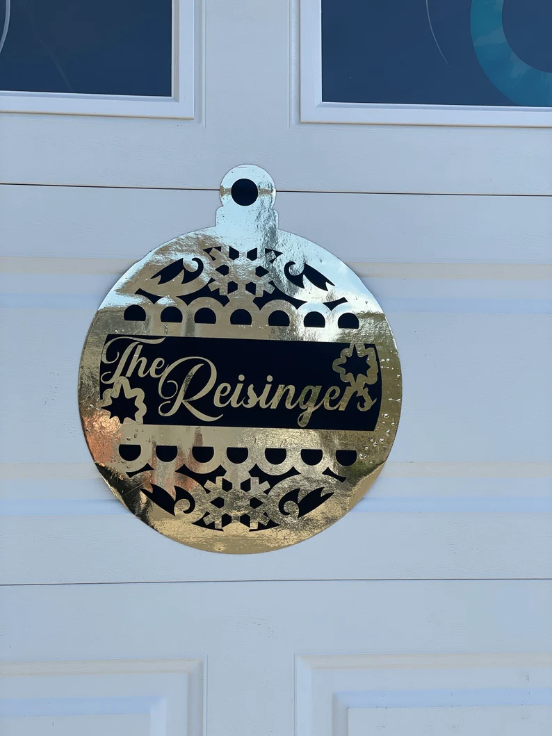 Personalized Gift Christmas Ornament Reusable decorations | Black Gold image 1