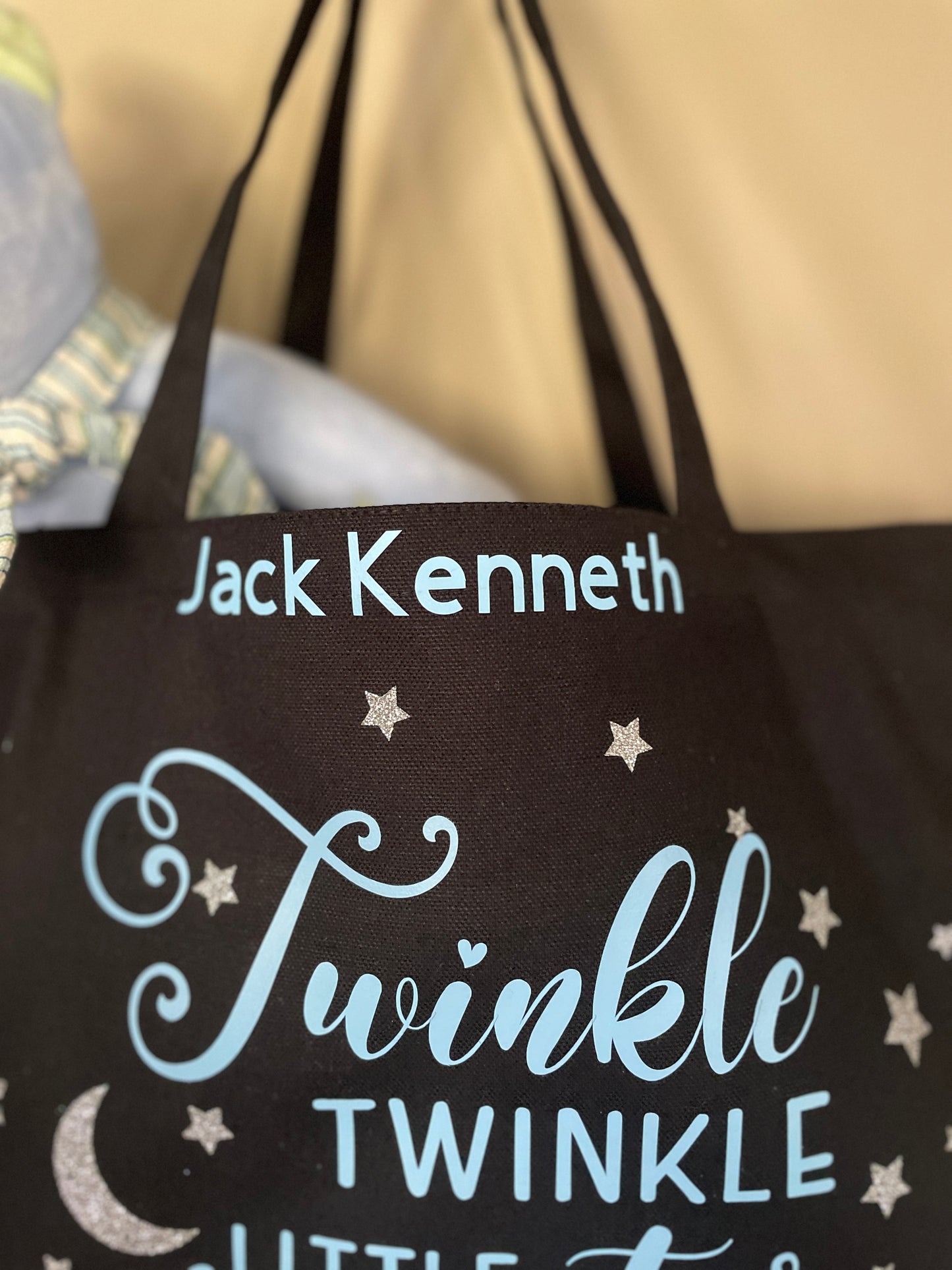 PERSONALIZED Large Diaper Bag |Twinkle Twinkle Little Star Tote Bag image 8