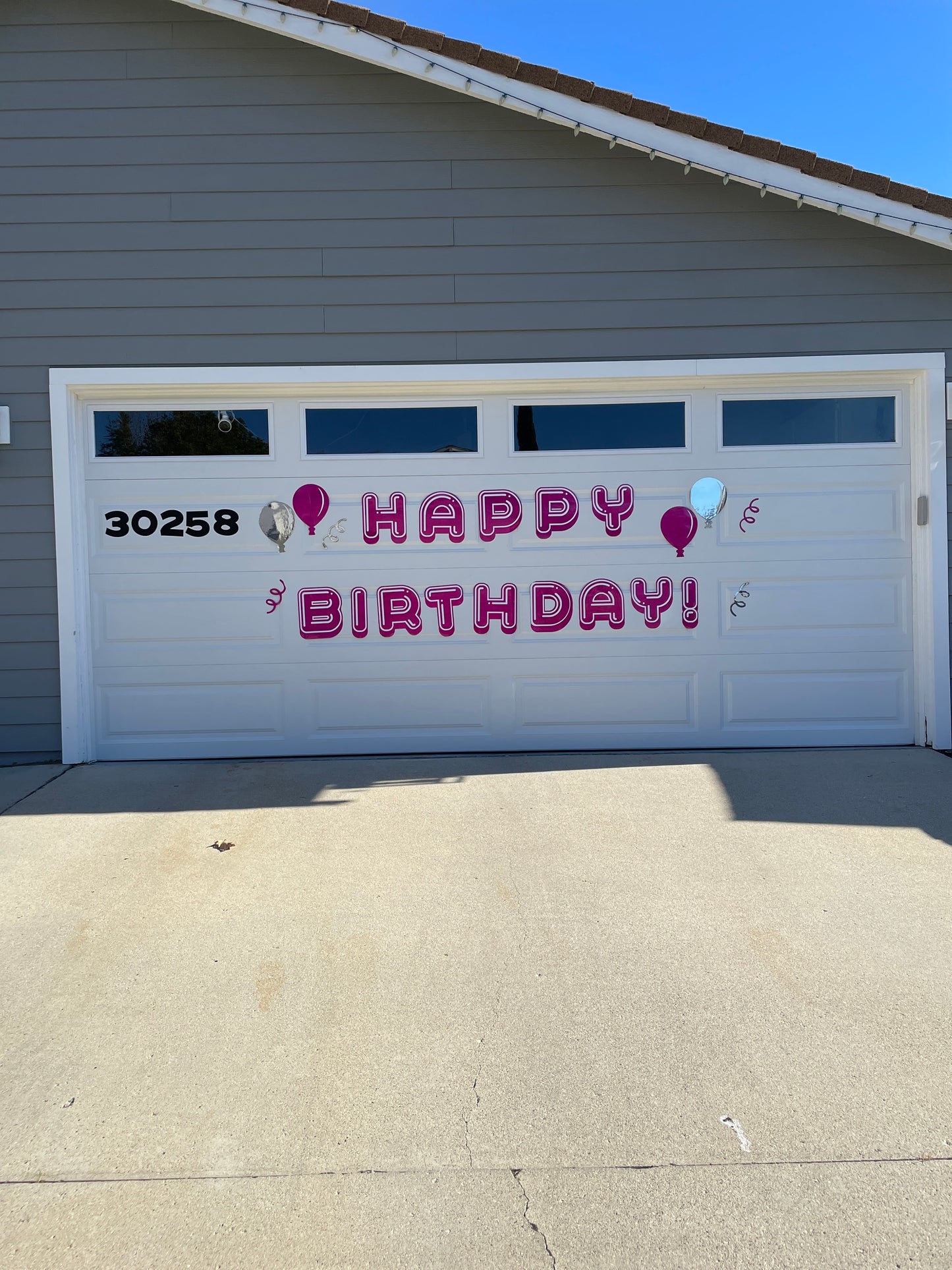 Magnetic Electric Happy Birthday Outdoor decorations | Holographic Garage Door image 0