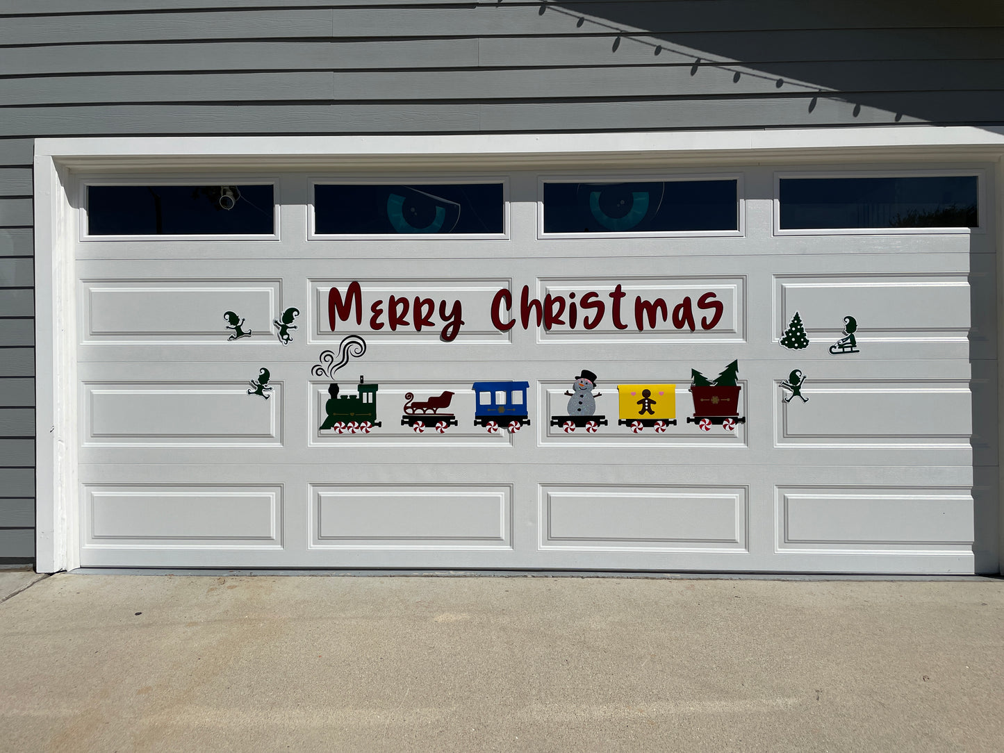Santa's Train set with sled Magnet decorations | Garage Door | Train Set image 11