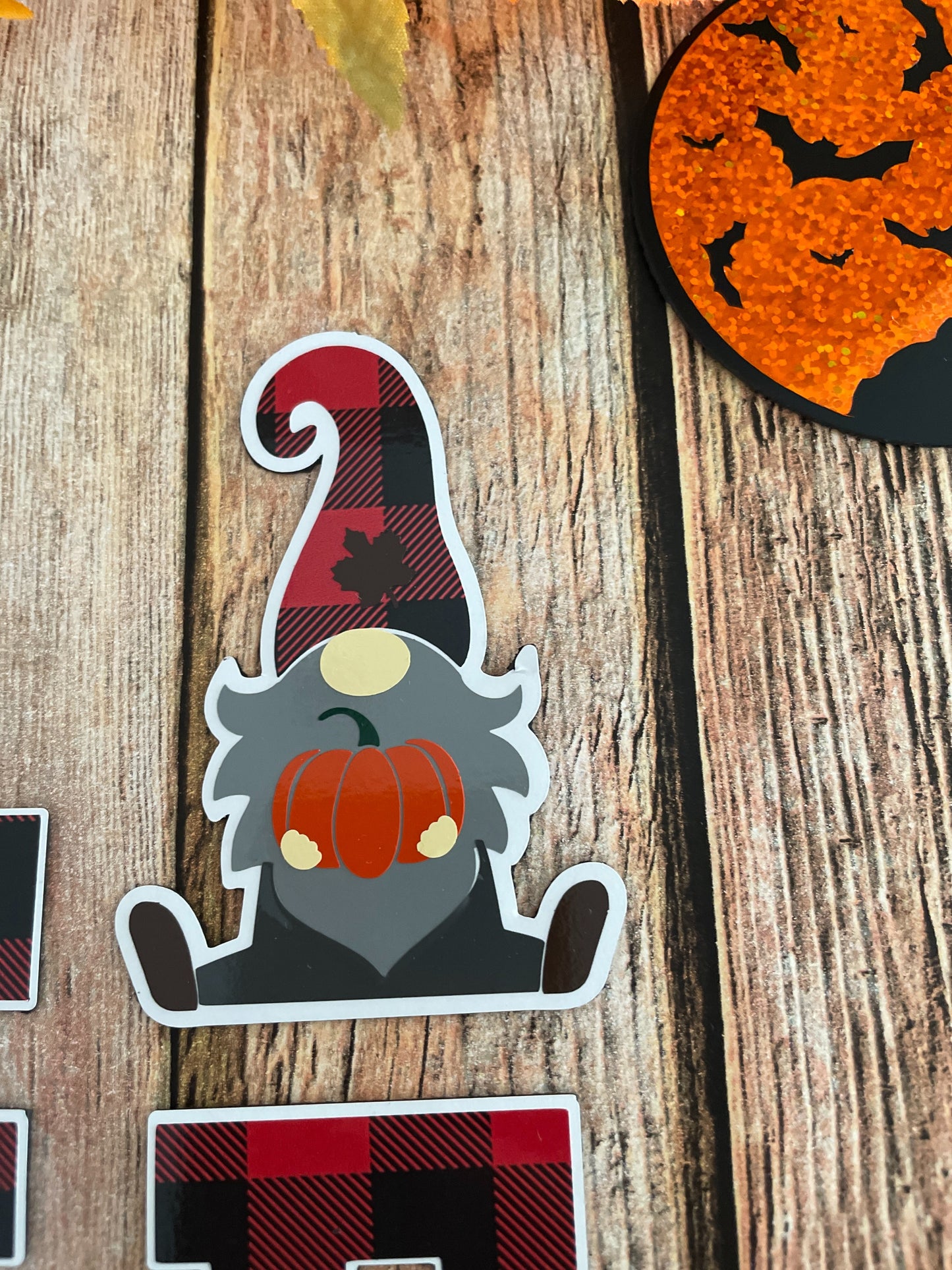 Gnome LOVE Fridge Magnets | Fall Season Decor | Red Plaid Gnome image 13