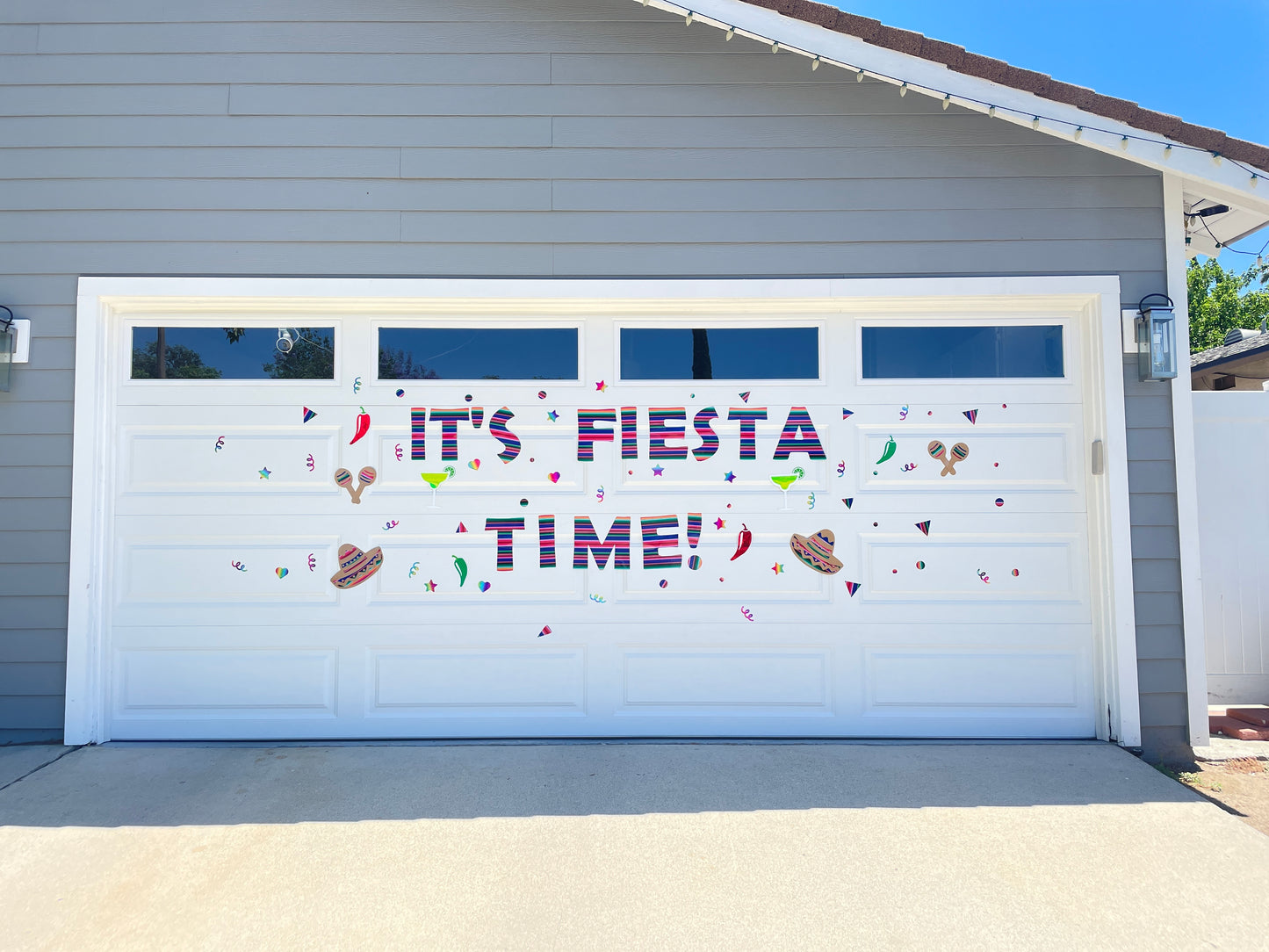 It's Fiesta Time Garage Door Magnets, Outdoor Decorations, Serape pattern decor image 0