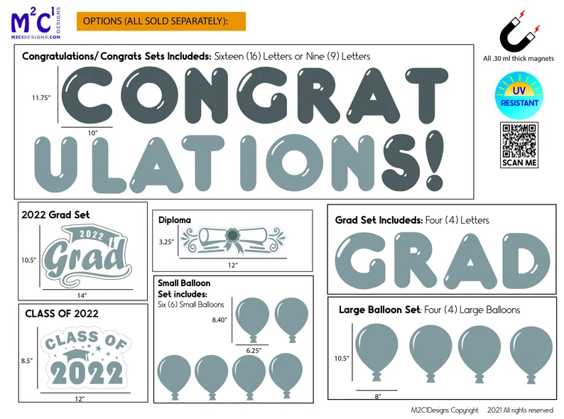 Class of 2022 signs, Reusable Graduation sign, yard signs, garage door decor image 2
