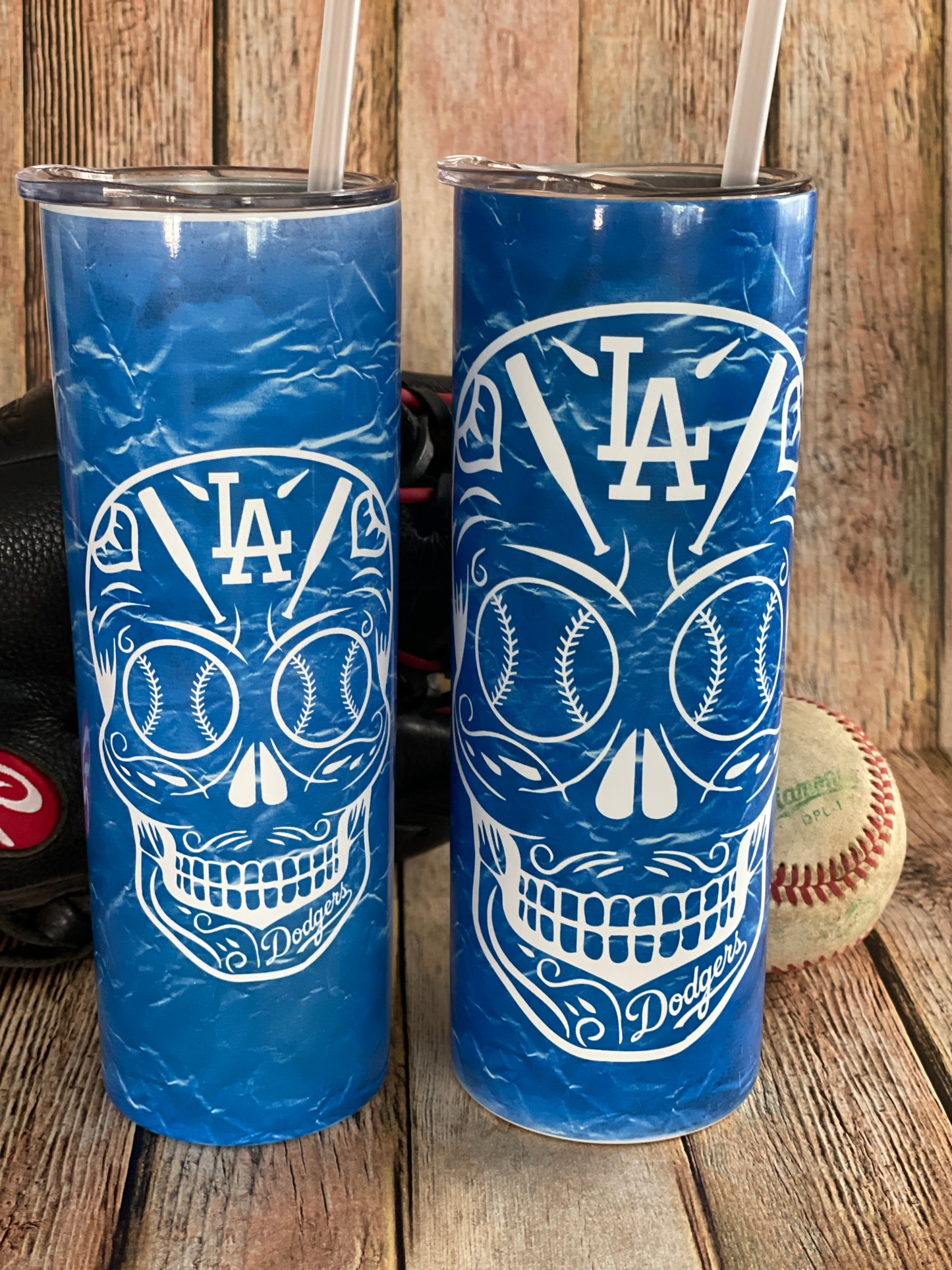Sugar Skull Los Angeles Dodgers Baseball 20 oz tumbler image 7