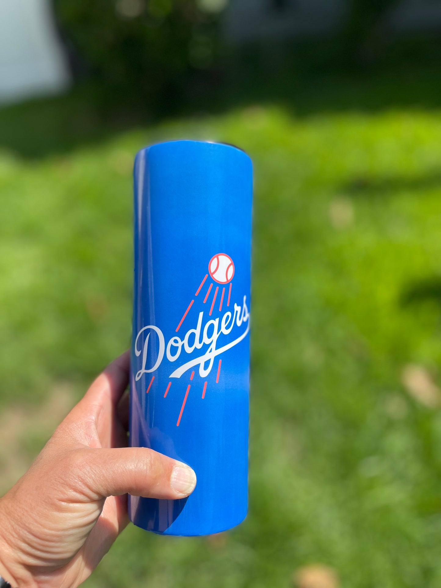 Blue and Red Sugar Skull Los Angeles Dodgers Baseball 20 oz/25 oz tumbler image 3