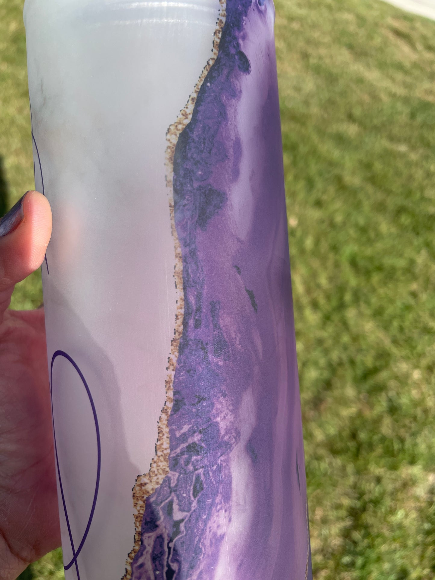 Personalized Frosted Stained GLASS Mother's Day tumbler, Marble Stained Glass image 6