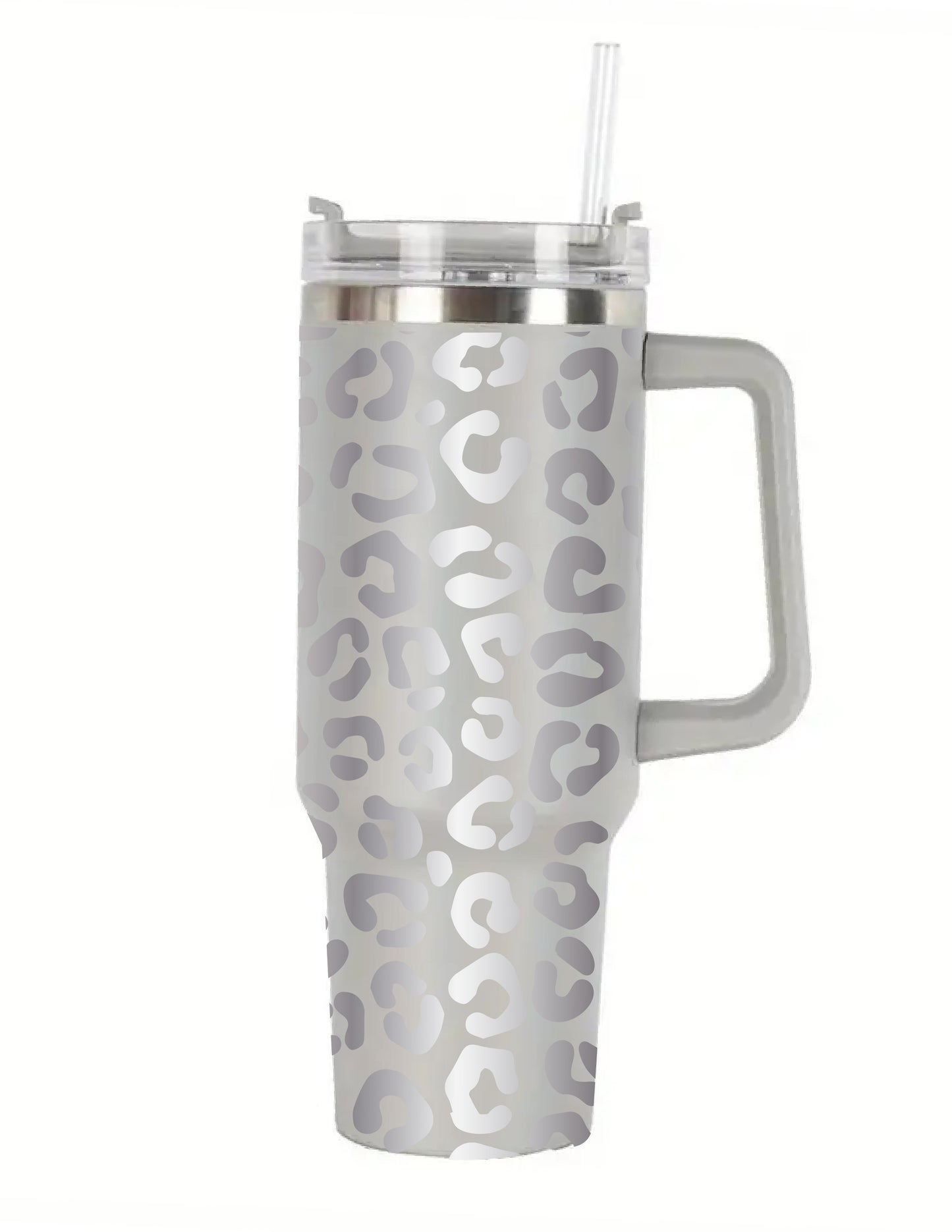 Engraved Leopard Cheetah Stanley Dupe 40oz tumbler, Personalized with name image 7