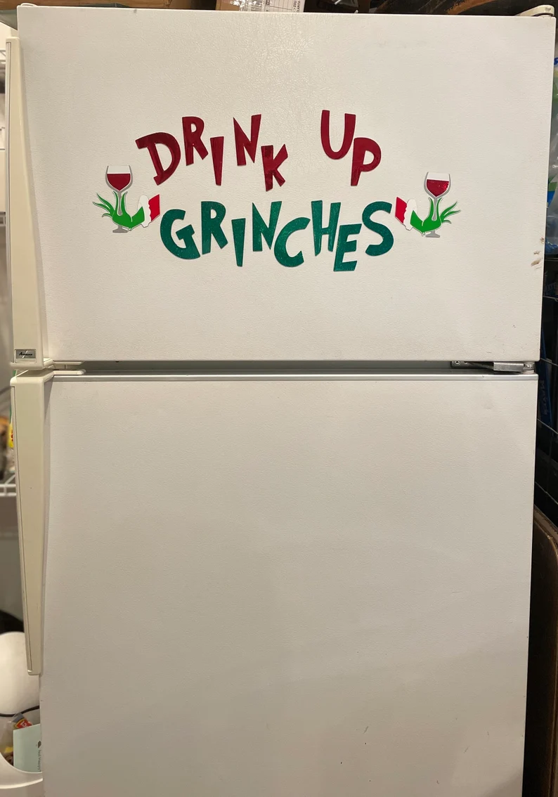 Drink Up Grinches Fridge Magnets | Reusable decorations | Christmas decorations image 5