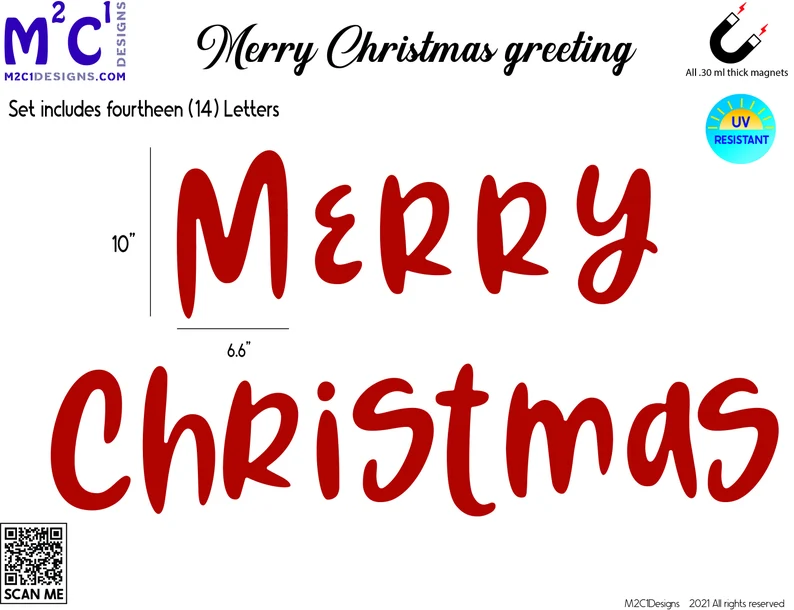 Merry Christmas Reusable Letters for the Garage door image 5