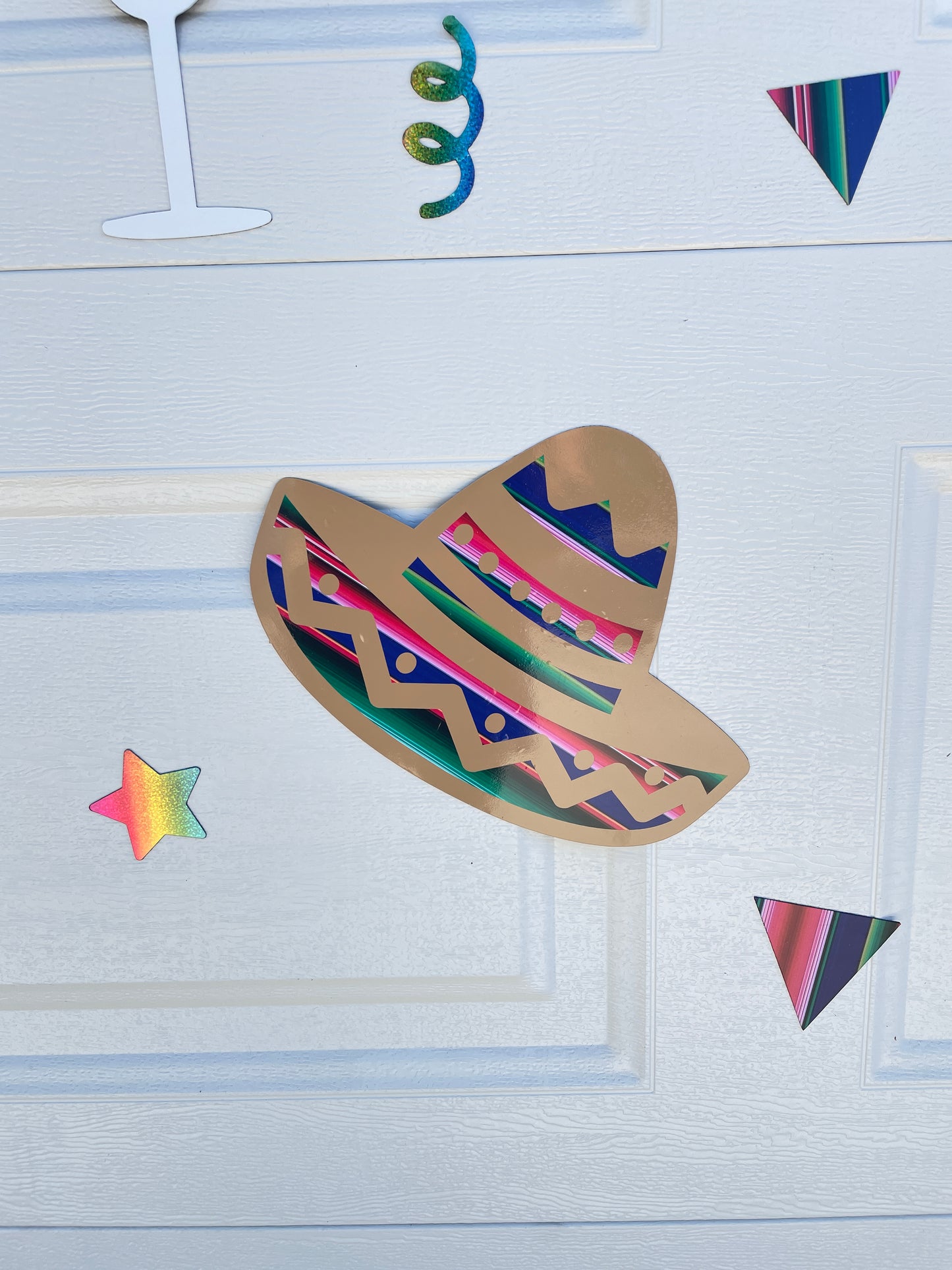 It's Fiesta Time Garage Door Magnets, Outdoor Decorations, Serape pattern decor image 5