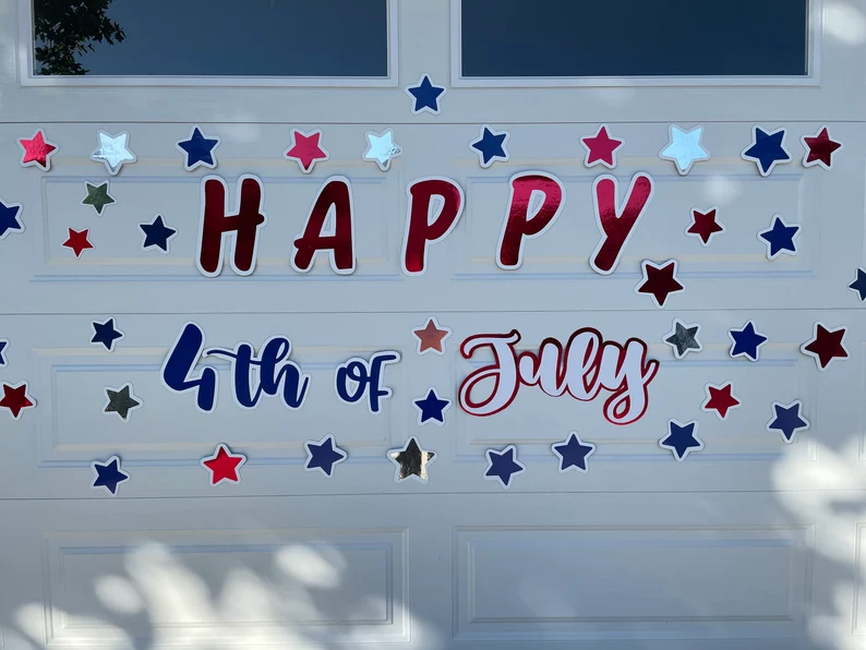 Fourth of July Sign | Reusable Independence Day Sign | Red White and Blue sign image 1