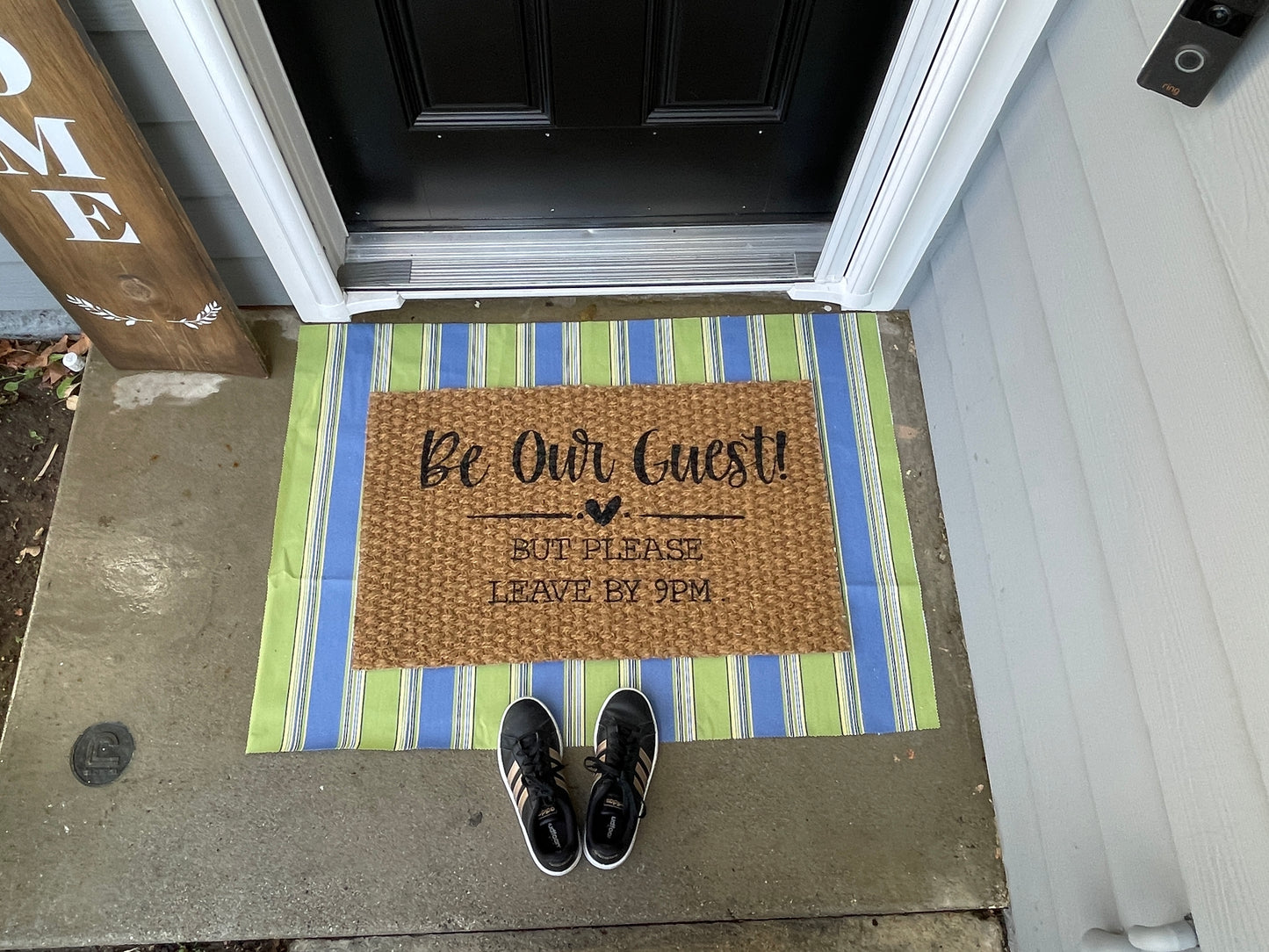 Be Our Guest! But Please Leave by 9pm Door Mat image 0