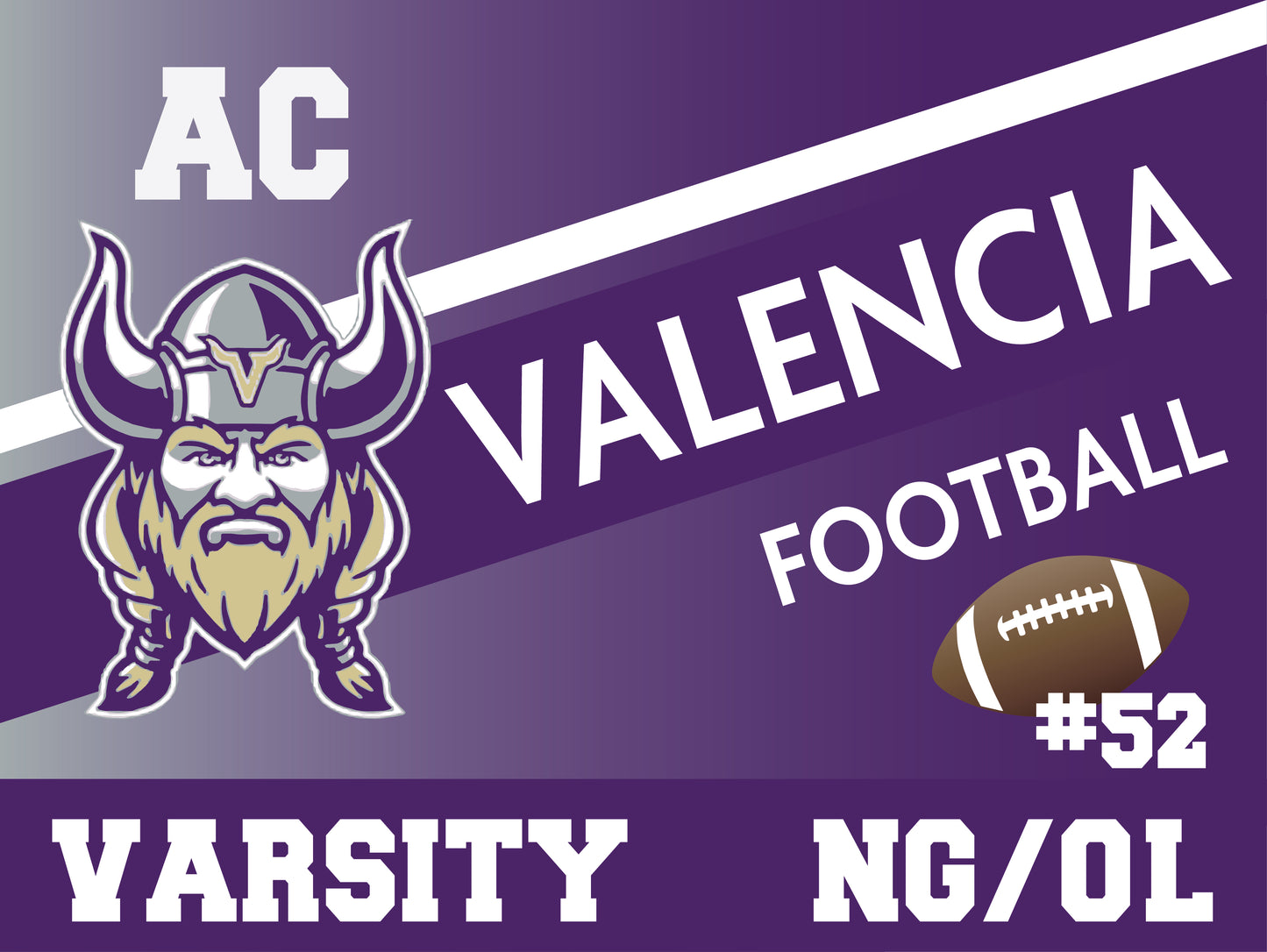 Personalized Valencia High School Football Yard sign image 1