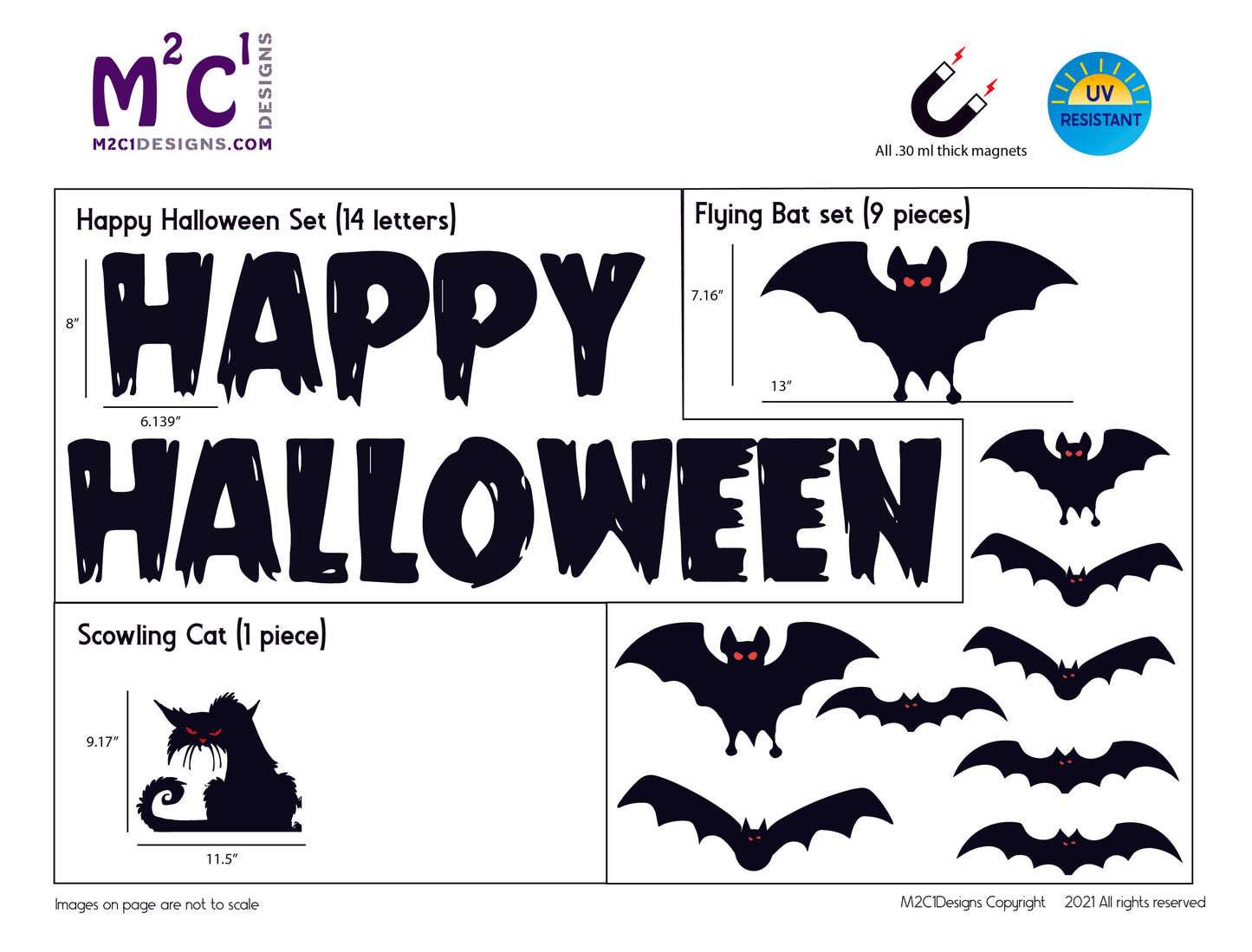 Happy Halloween Garage Door Magnets | Reusable decorations | Halloween decora image 9
