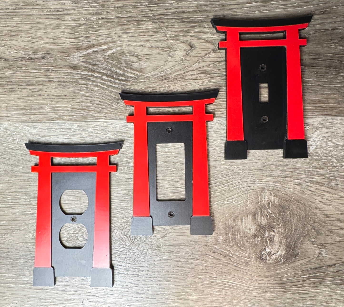 Japanese Torii Gate (Asian Temple icon, Japan design) Wood Cover Plate for Light image 5