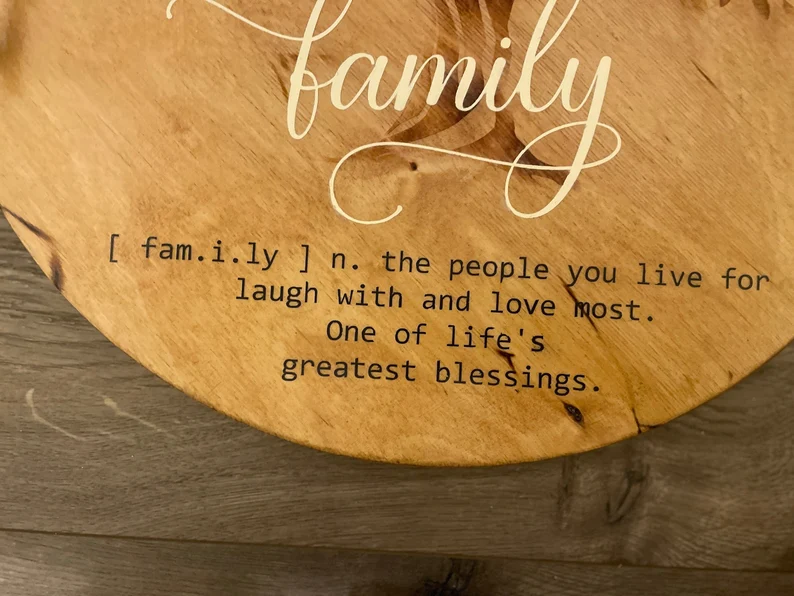 Wood Family Tree serving tray with handles | Family Definition Tray image 3