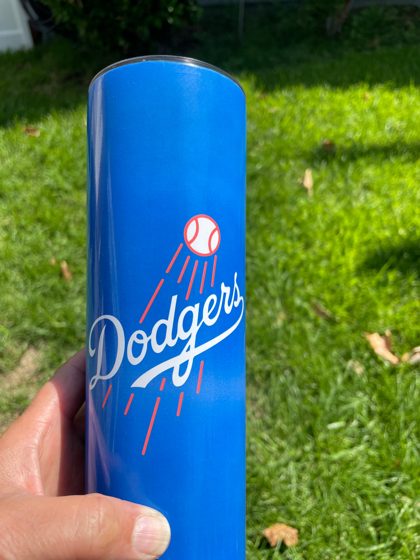 Blue and Red Sugar Skull Los Angeles Dodgers Baseball 20 oz/25 oz tumbler image 2
