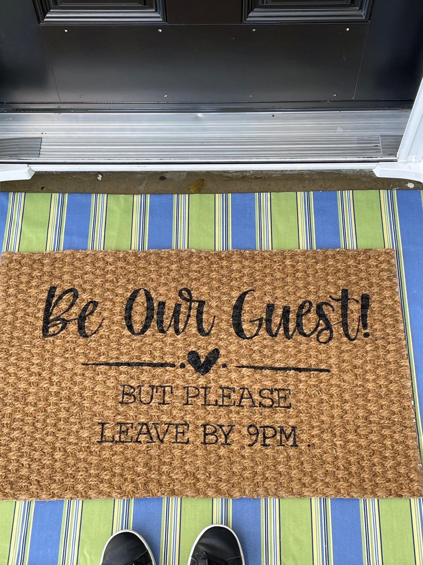 Be Our Guest! But Please Leave by 9pm Door Mat image 3