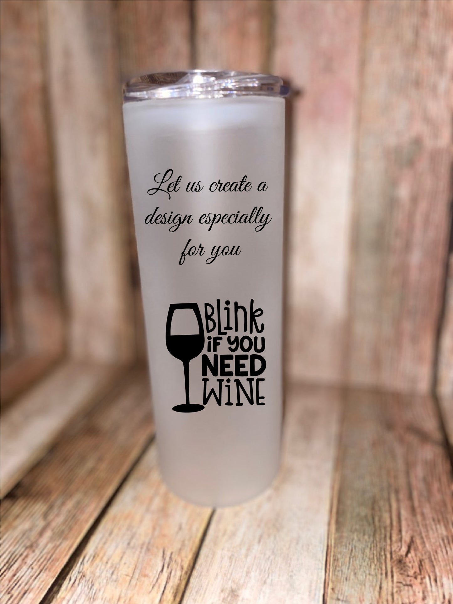 Custom frosted glass tumbler - Your design, logo or text image 4
