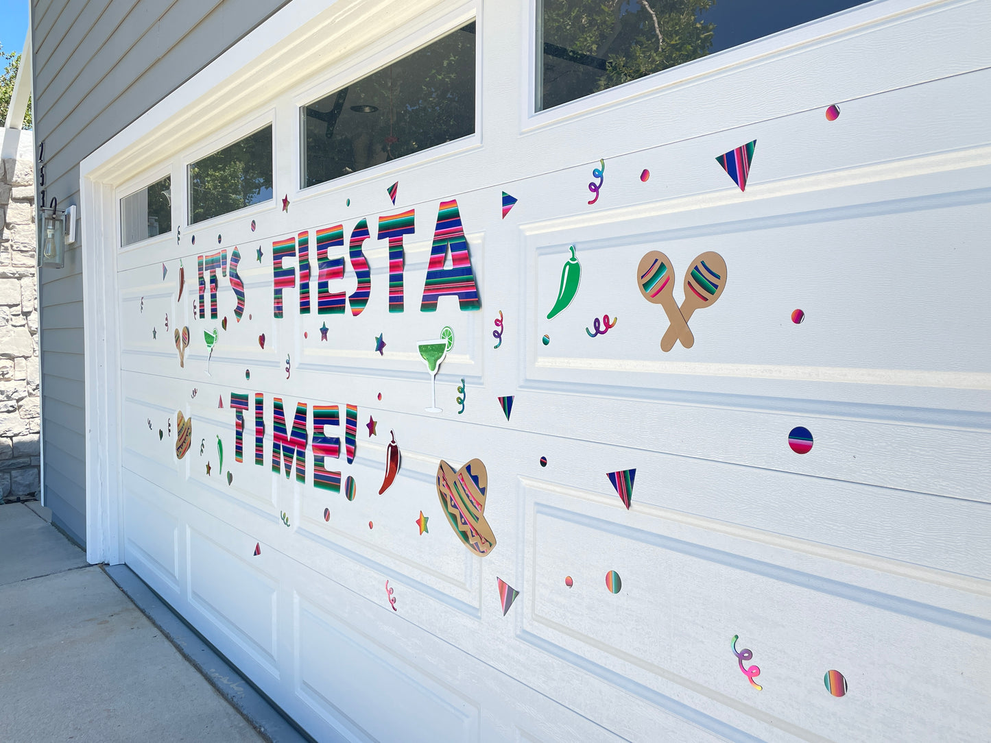 It's Fiesta Time Garage Door Magnets, Outdoor Decorations, Serape pattern decor image 6