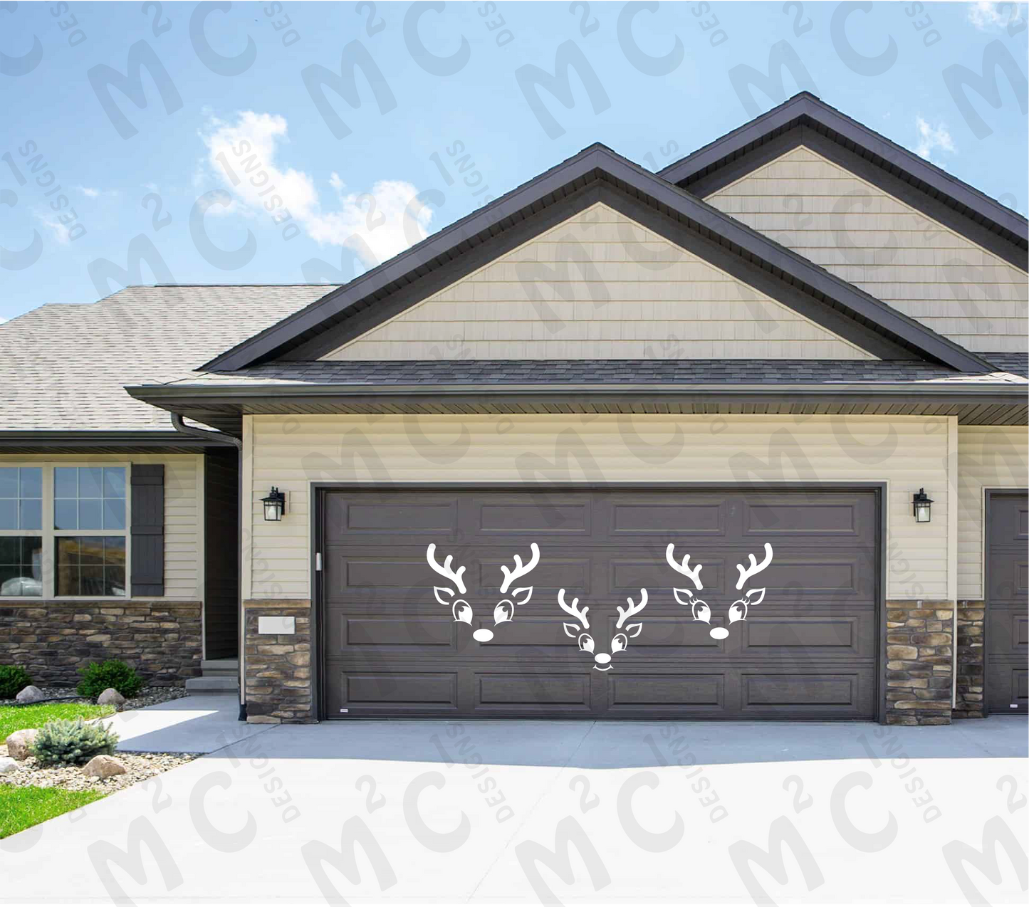Christmas Reindeer Faces magnets for the garage door. Family of Reindeer image 3