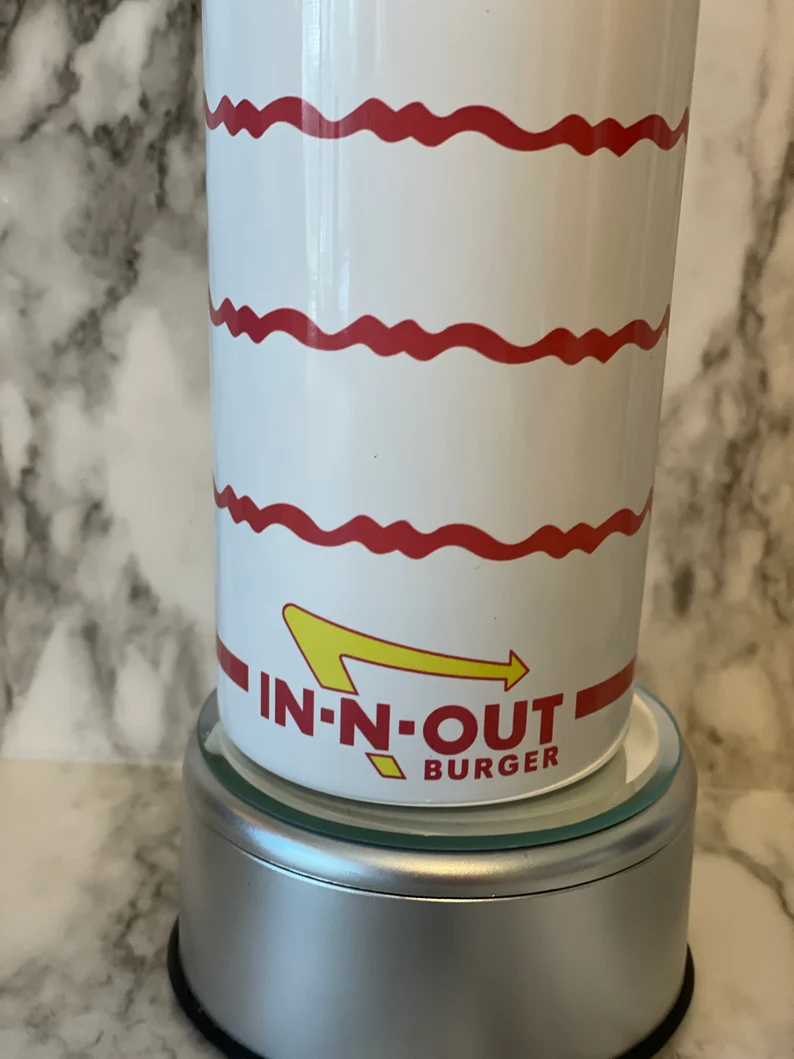 In-n-Out Tumbler, SoCal Food Tumbler, Red and white palm trees image 3