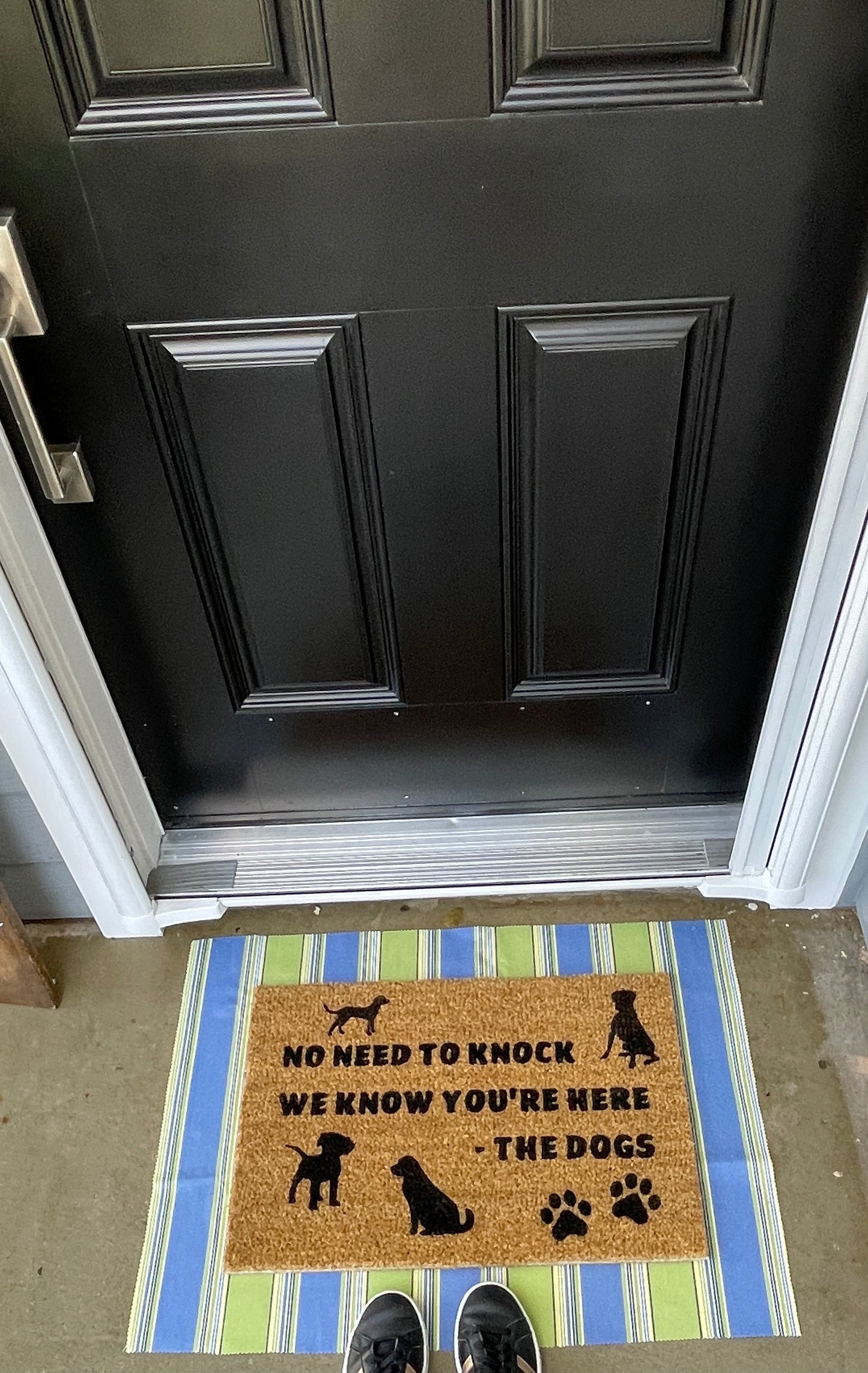No need to knock, we know you're here. he dogs door mat image 3