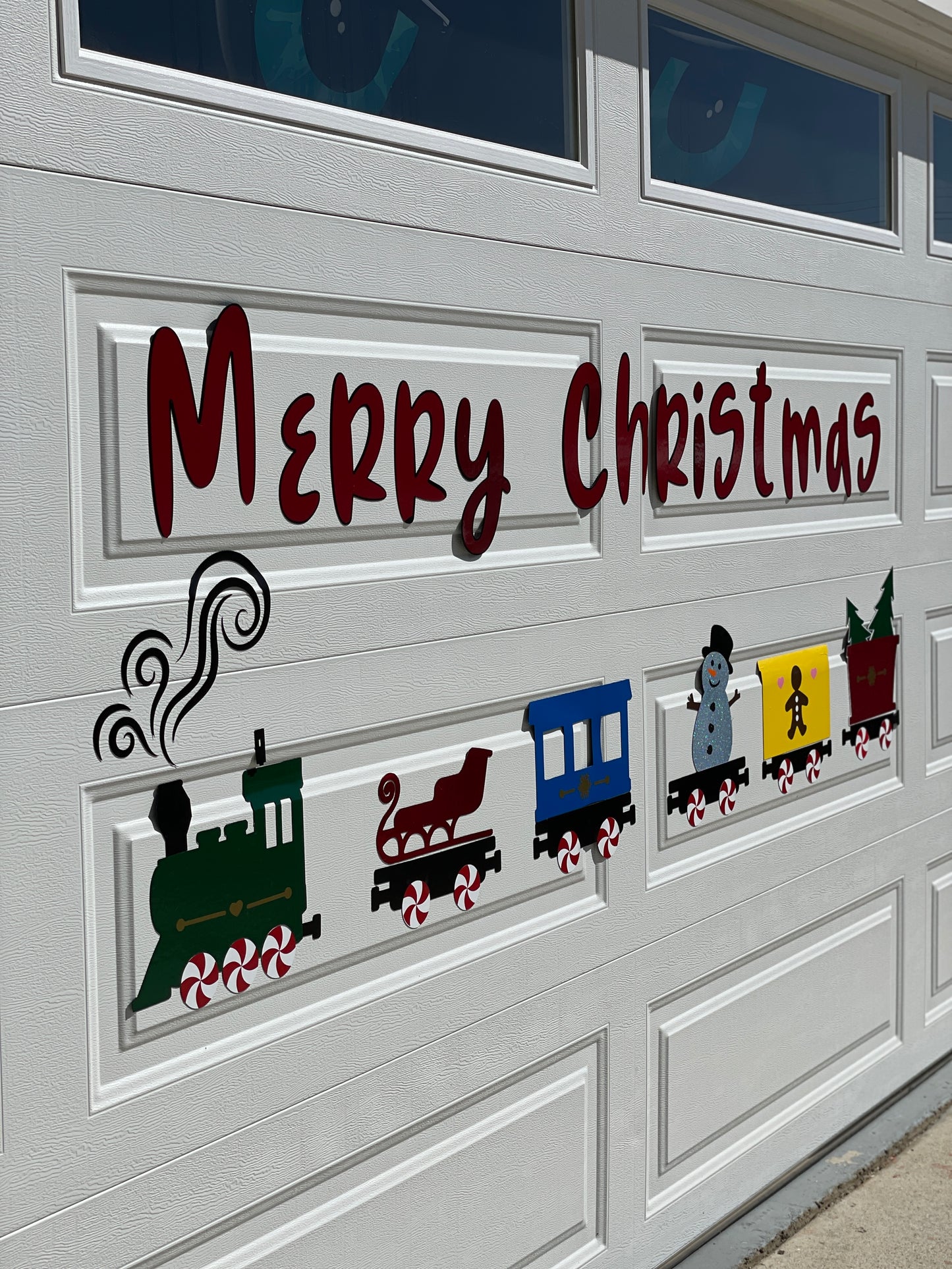 Santa's Train set with sled Magnet decorations | Garage Door | Train Set image 13