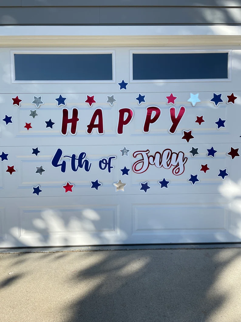 Fourth of July Sign | Reusable Independence Day Sign | Red White and Blue sign image 2