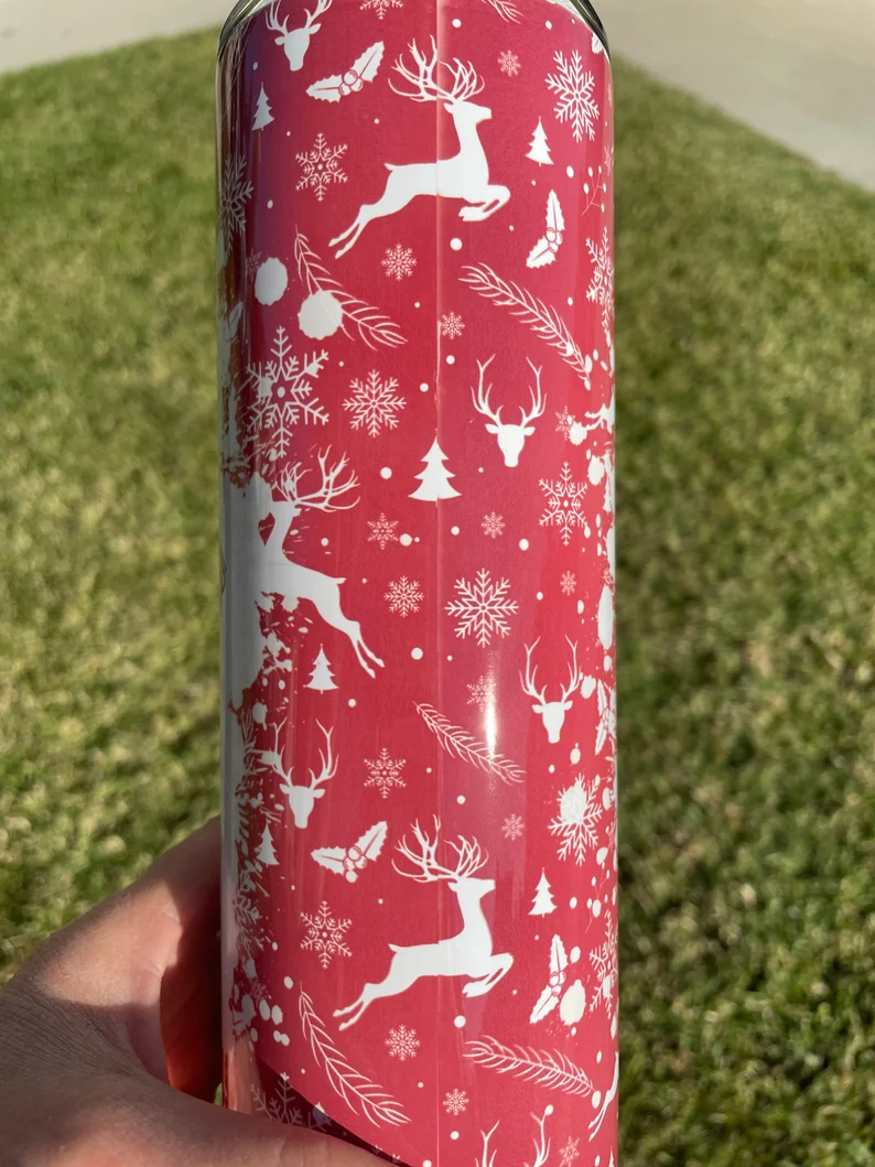 I Run on Coffee and Christmas Cheer 20 oz Tumbler | Christmas Tumbler image 7