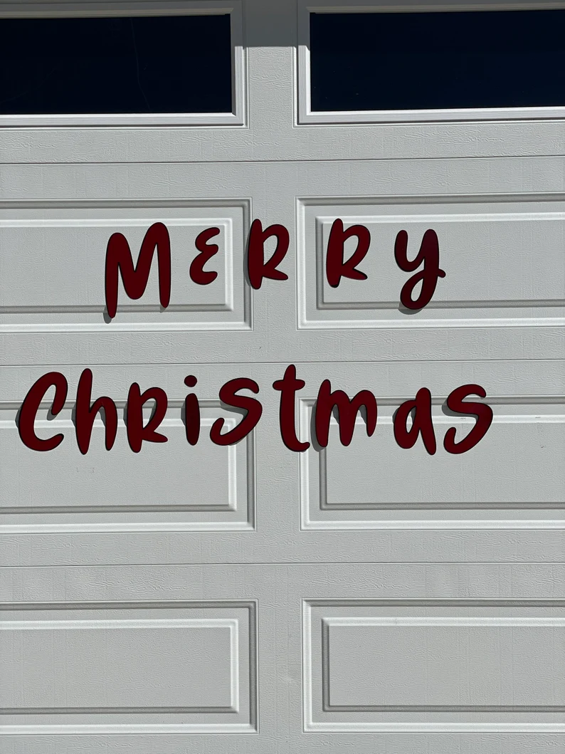 Merry Christmas Reusable Letters for the Garage door image 3