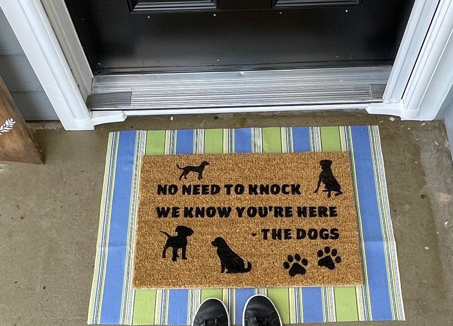 No need to knock, we know you're here. he dogs door mat image 4