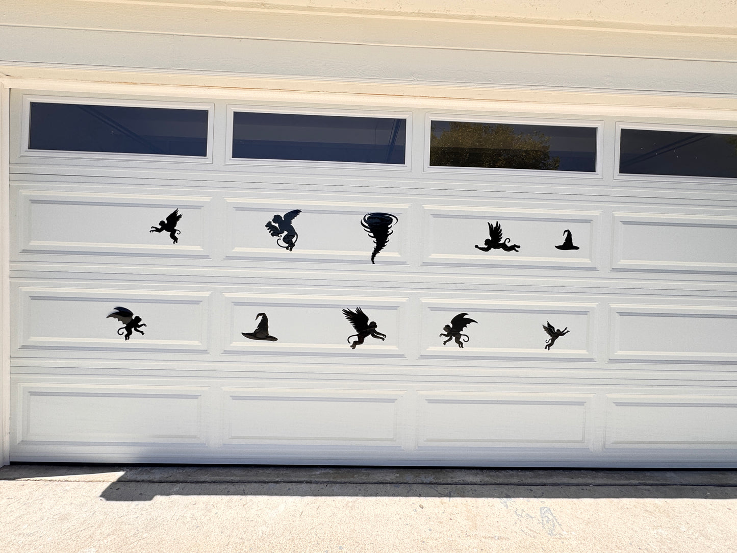 Halloween Flying Monkeys Garage Door Magnets: Flying Monkeys Beware Silhouette Set