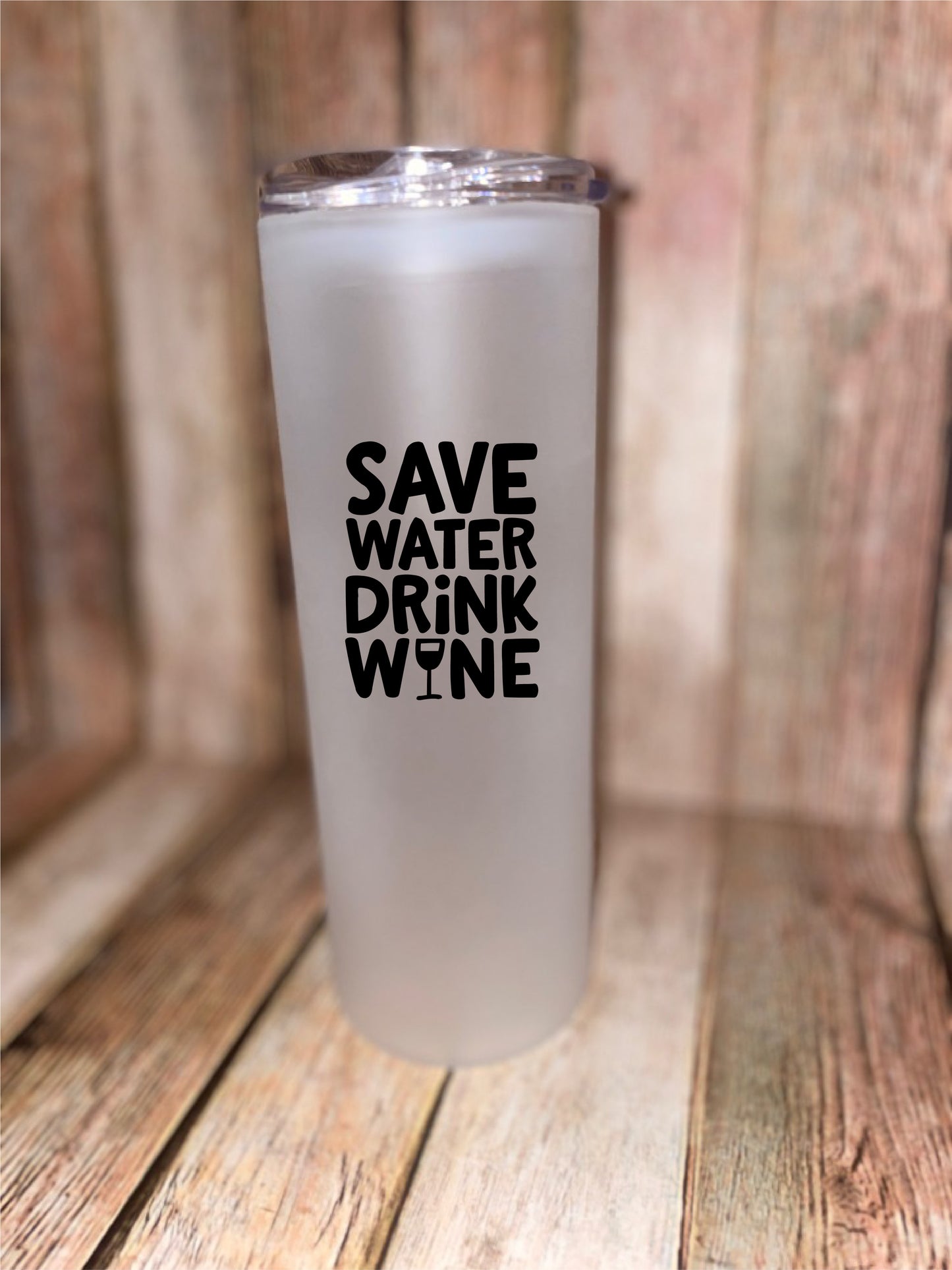 Custom frosted glass tumbler - Your design, logo or text image 3