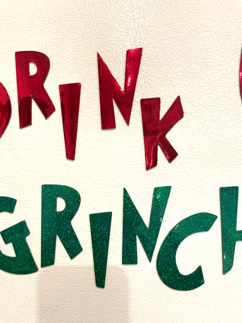 Drink Up Grinches Fridge Magnets | Reusable decorations | Christmas decorations image 10