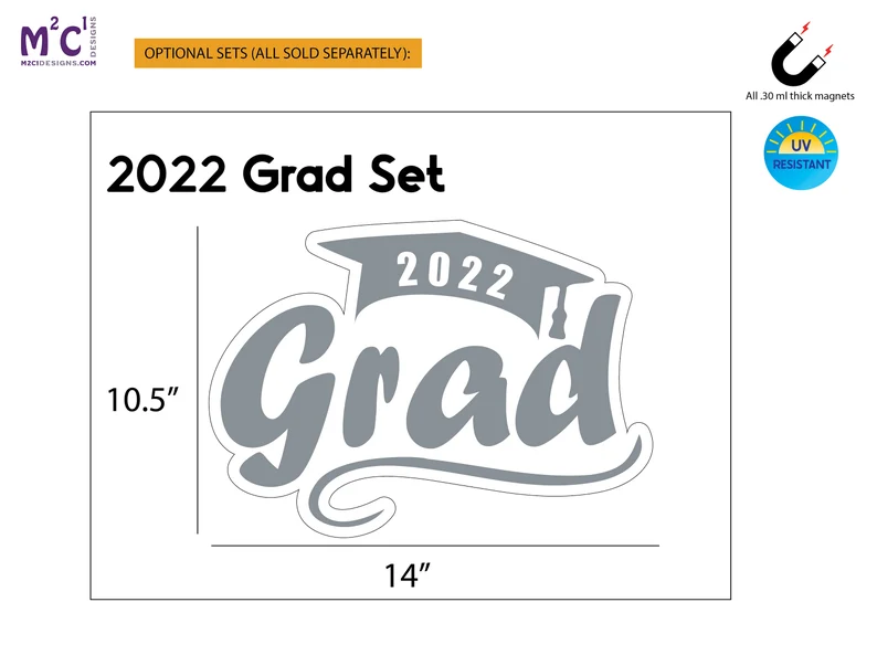 Class of 2022 signs, Reusable Graduation sign, yard signs, garage door decor image 6