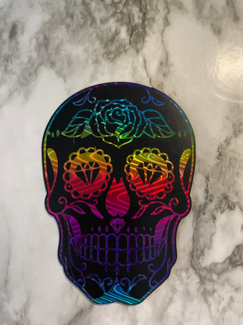 Sugar Skull Day of the Dead Magnets | Halloween Skull Magnets image 2