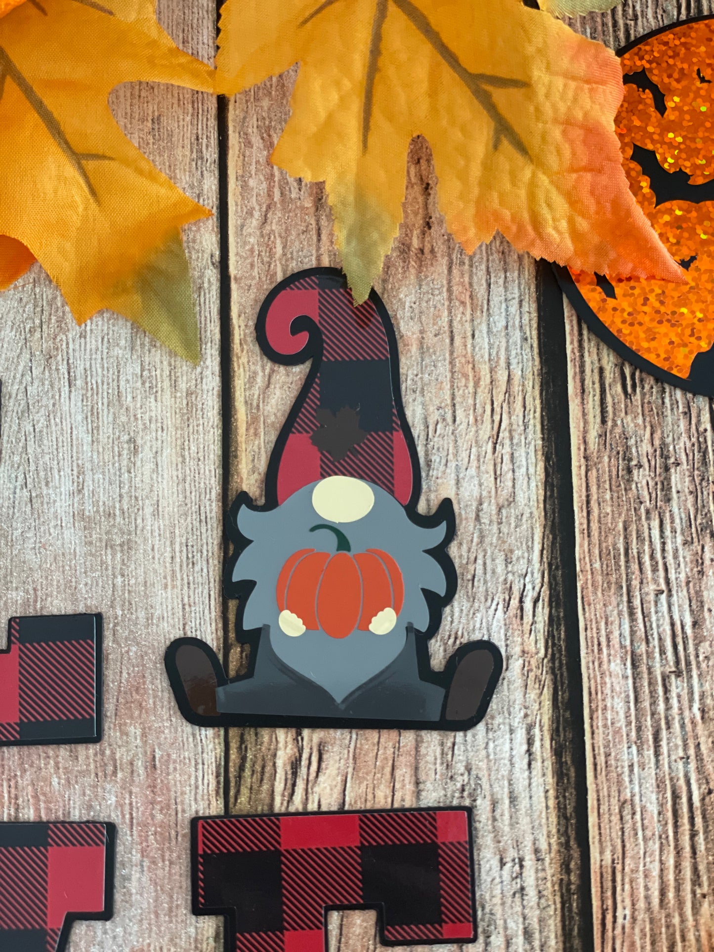 Gnome LOVE Fridge Magnets | Fall Season Decor | Red Plaid Gnome image 6