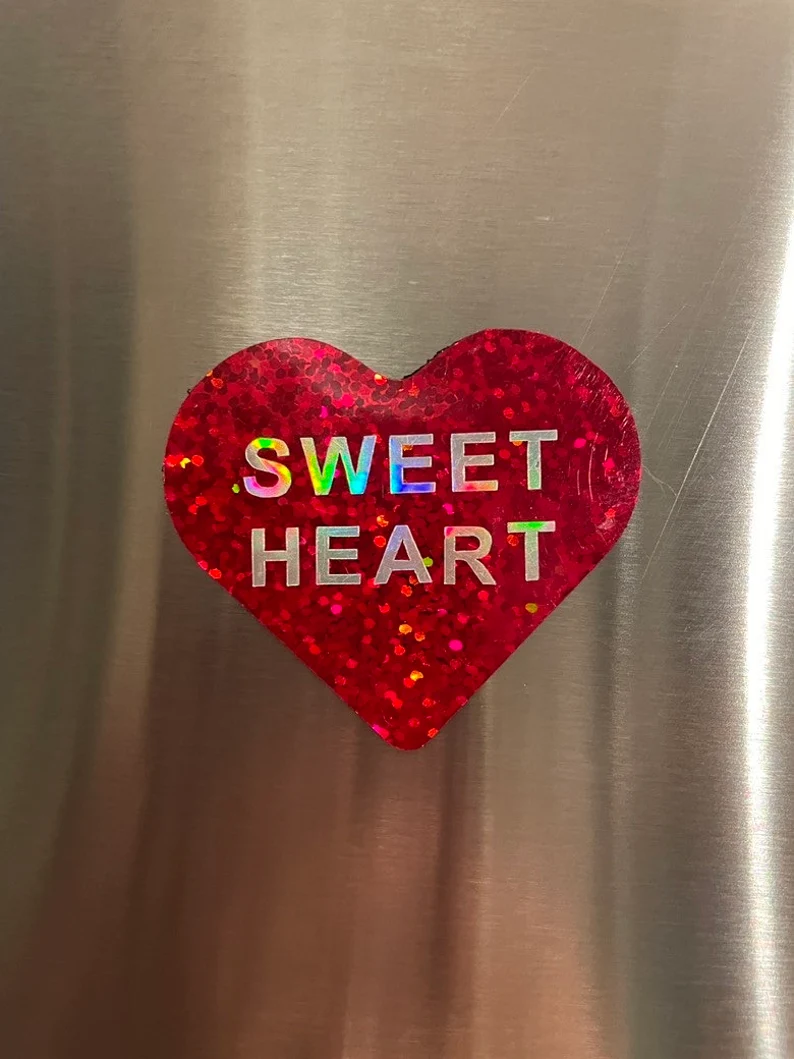 Red Plaid Conversation Candy Hearts fridge magnets image 3