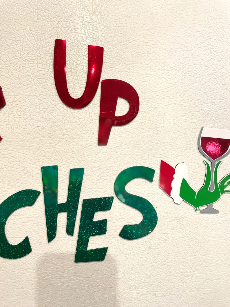 Drink Up Grinches Fridge Magnets | Reusable decorations | Christmas decorations image 8