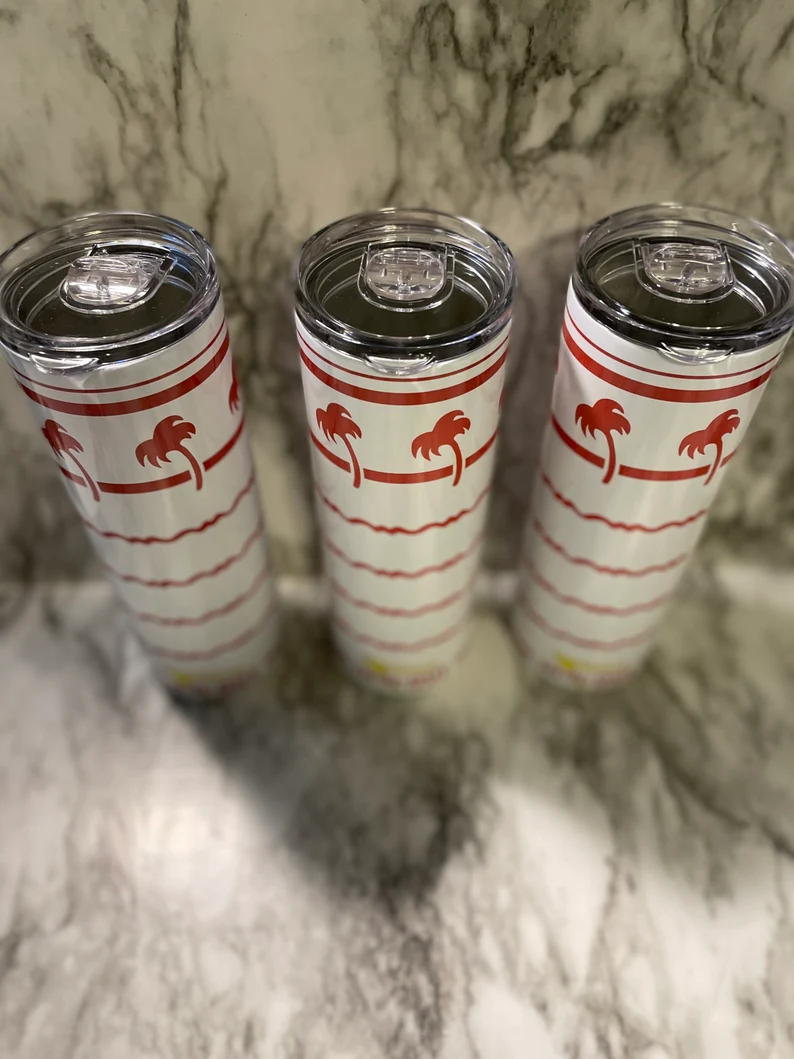 In-n-Out Tumbler, SoCal Food Tumbler, Red and white palm trees image 5