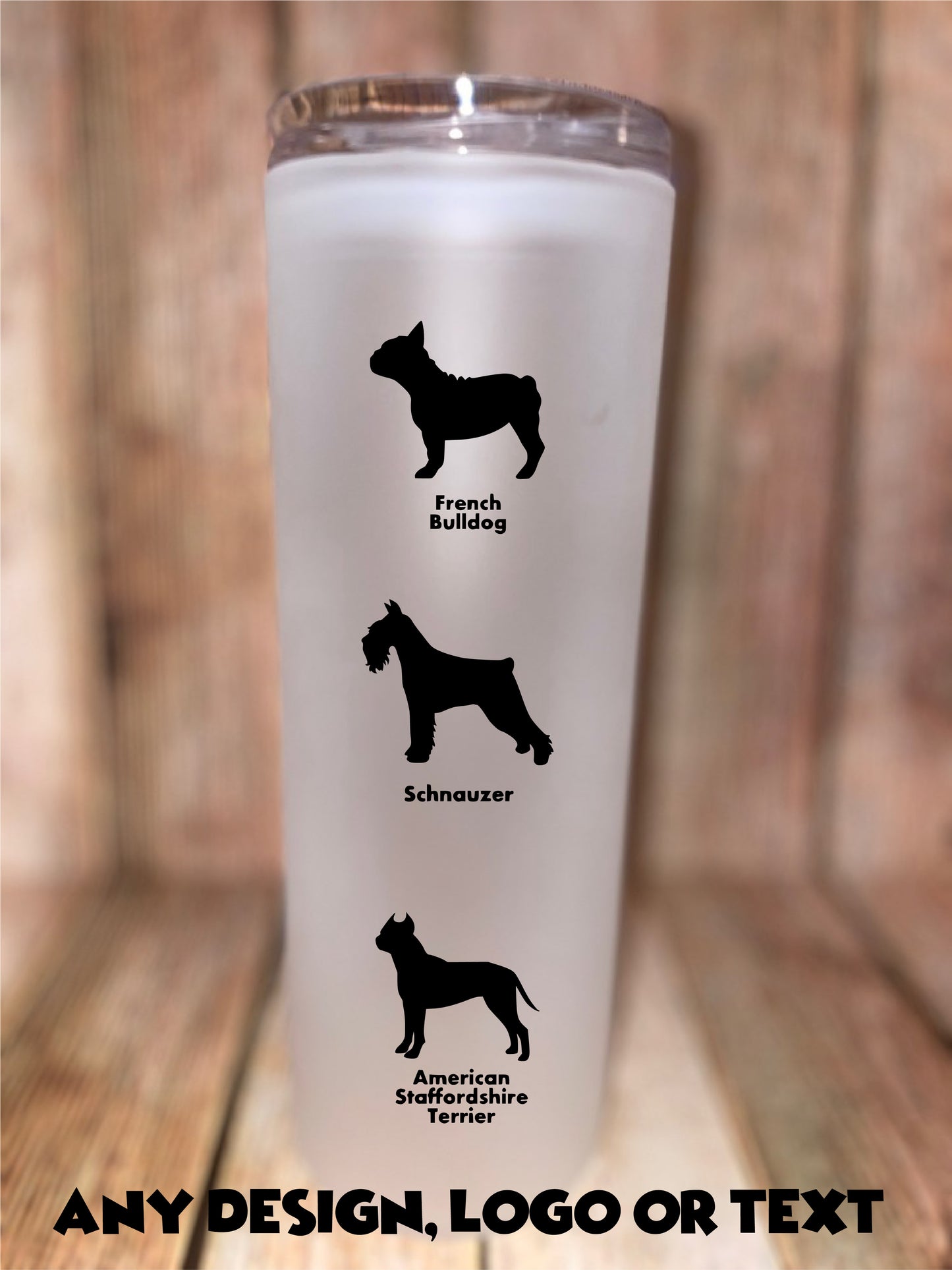 Custom frosted glass tumbler - Your design, logo or text image 1