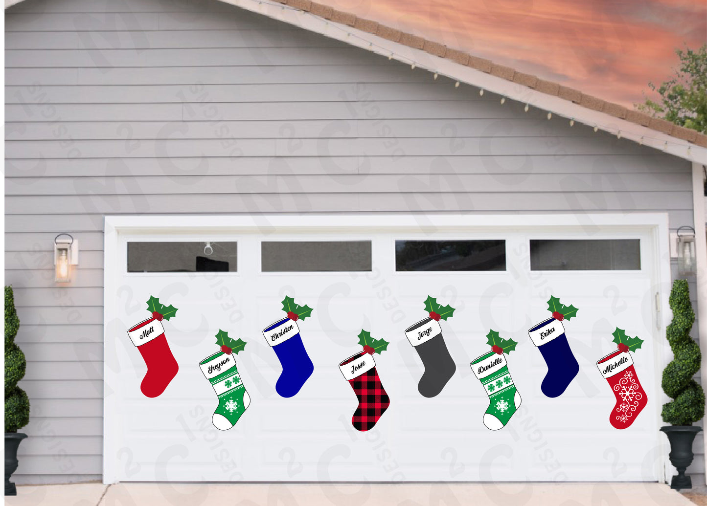 Personalized Christmas Stocking Garage Magnets - Christmas Stockings - Merry Chr image 2