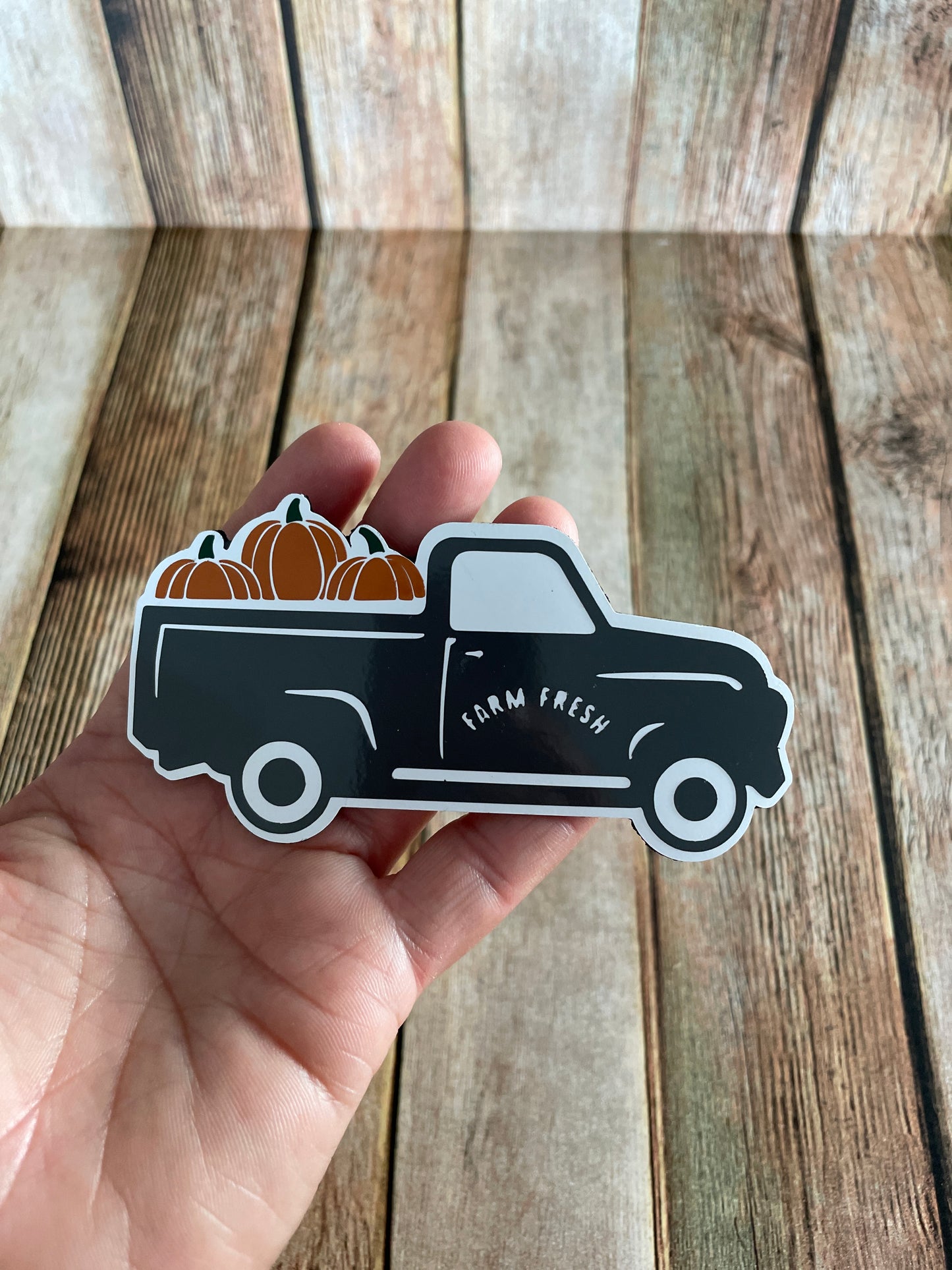 Vintage Truck full of Pumpkins Magnet | Farm Fresh Pumpkins Magnet image 2