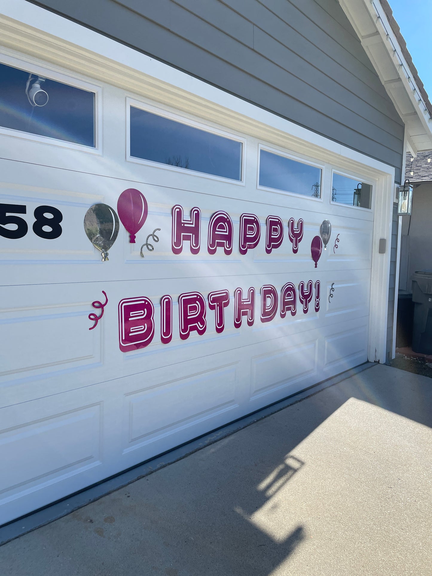 Magnetic Electric Happy Birthday Outdoor decorations | Holographic Garage Door image 9