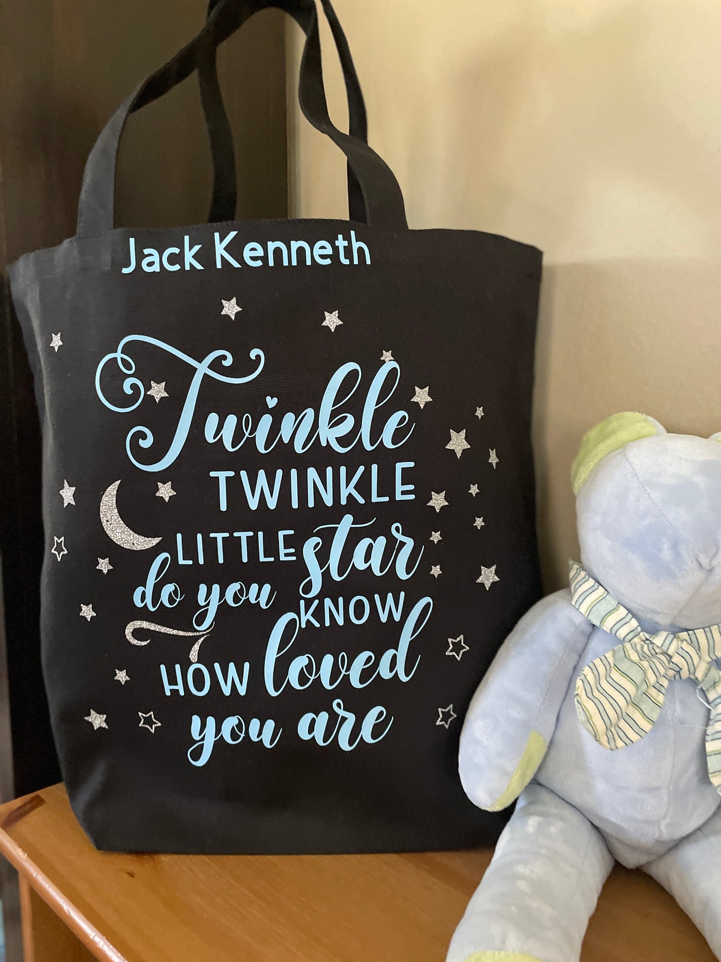 PERSONALIZED Large Diaper Bag |Twinkle Twinkle Little Star Tote Bag image 4