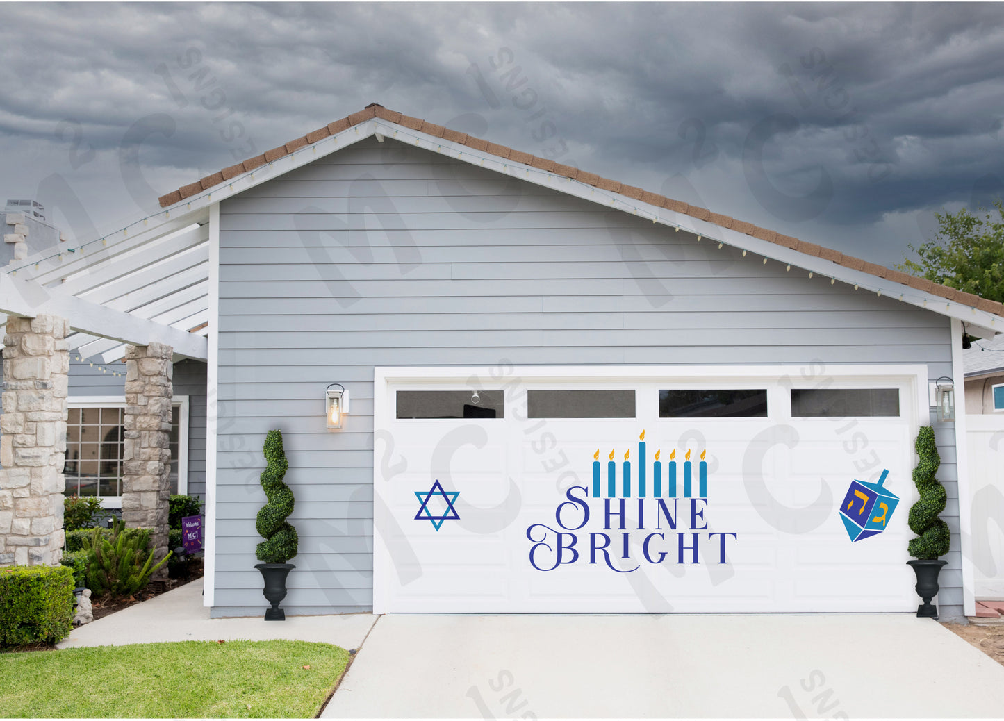Happy Hanukkah Garage Door Magnets, Jewish Holiday Decorations, Star of David image 12