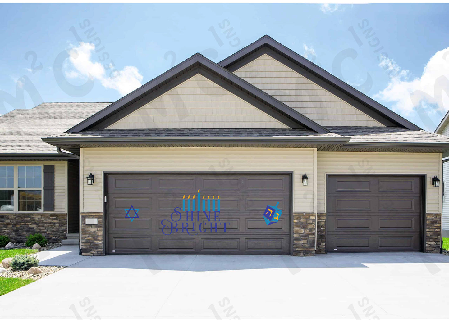 Happy Hanukkah Garage Door Magnets, Jewish Holiday Decorations, Star of David image 10